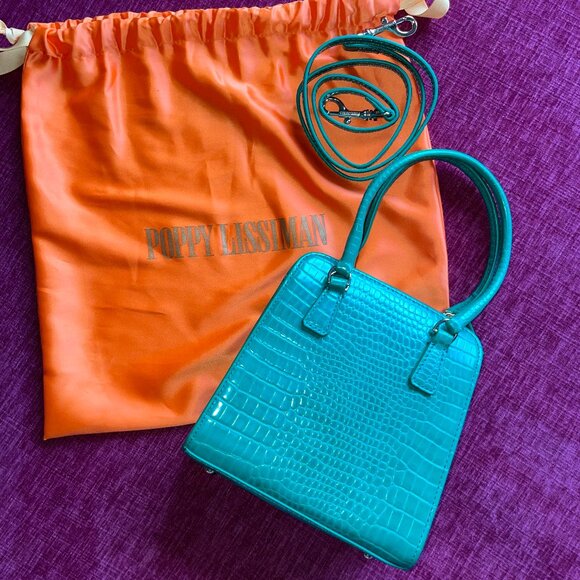 Poppy Lissiman Crikey BB Mini Bag — Grass Green Faux Croc - Picture 2 of 5